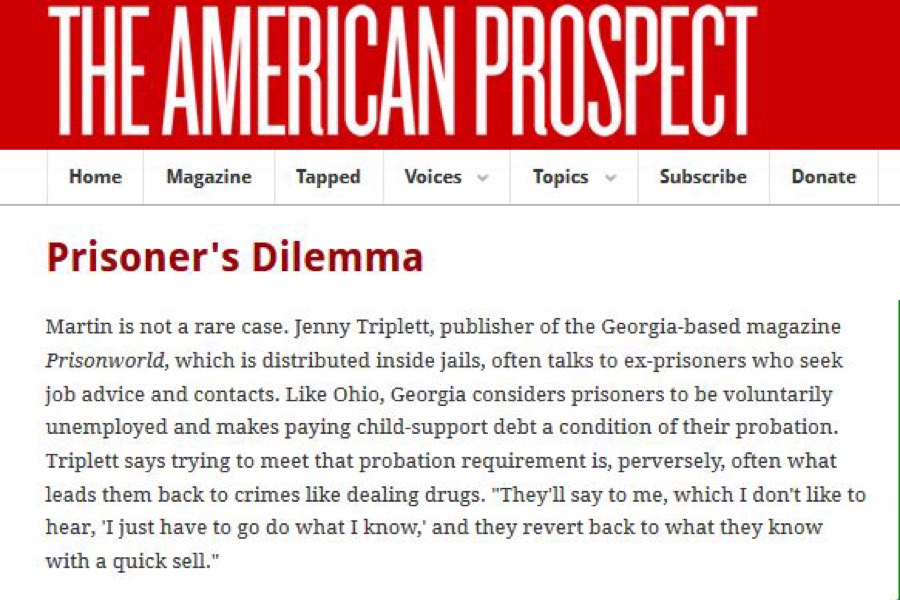 Jenny Triplett quoted in American Prospect Magazine