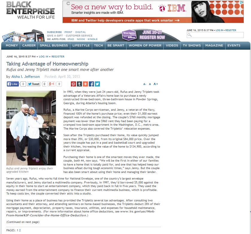 Jenny and Rufus Triplett Black Enterprise on Prisonworld