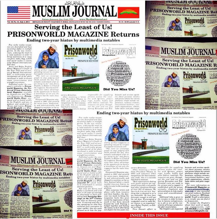 Prisonworld Magazine on Front Page on The Muslim Journal